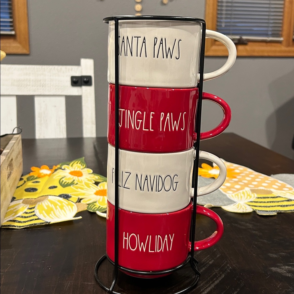 Rae Dunn Christmas Stackable Mug Set